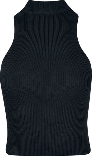 Urban Classics Ladies Short Rib Knit Turtleneck Top Dámský top černá