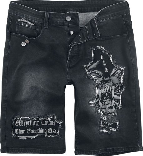 Motörhead EMP Signature Collection Džínsové šortky černá