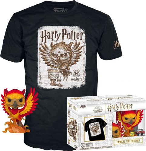 Harry Potter Fawkes the Phoenix - T-Shirt plus Funko (Glow in the Dark) - POP! & Tee Sberatelská postava standard