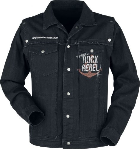 Rock Rebel by EMP Jeansjacke mit Prints Džínová bunda černá