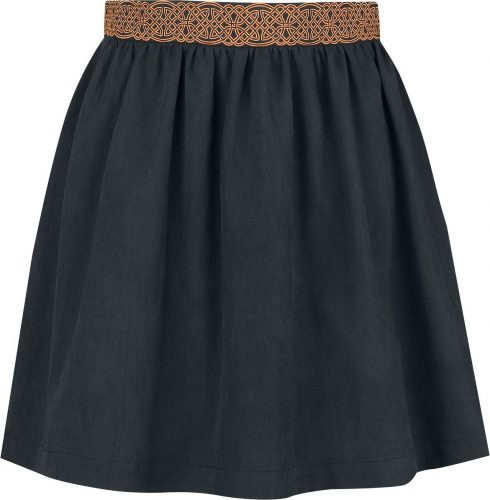 Black Premium by EMP Rozšířená sukně s lemem s keltskými uzly Sukně černá