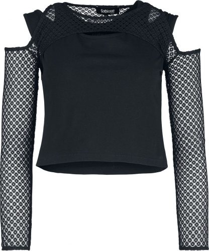 Gothicana by EMP Longsleeve Double Layer Mesh Dámské tričko s dlouhými rukávy černá