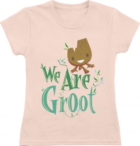 Strážci galaxie Kids - We Are Groot detské tricko světle růžová