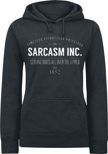 Sprüche Sarcasm Inc. Dámská mikina s kapucí černá