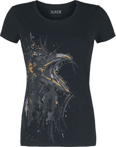 Black Premium by EMP Girl-Shirt mit Sketch Art Raben Dámské tričko černá