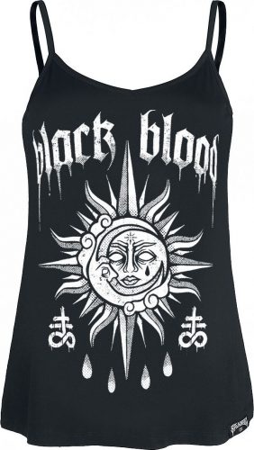 Black Blood by Gothicana Top se sluncem a měsícem Dámský top černá