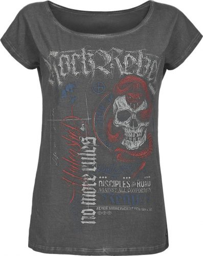 Rock Rebel by EMP T-Shirt mit Skull and Snake Print Dámské tričko černá