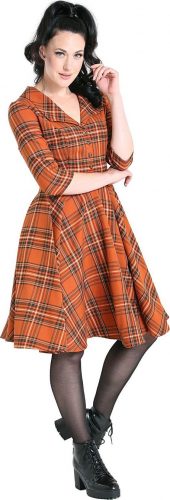Hell Bunny Midi šaty Tawny Šaty oranžová