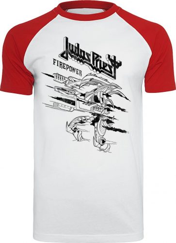 Judas Priest Firepower Tričko bílá/cervená