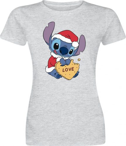 Lilo & Stitch Stitch Christmas Love Biscuit Dámské tričko šedá
