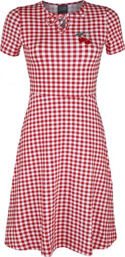 Pussy Deluxe Kostkované šaty Back To 1955 Šaty cervená/bílá
