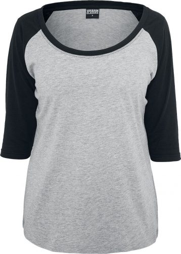 Urban Classics Ladies 3/4 Contrast Raglan Tee Dámské tričko s dlouhými rukávy šedá/cerná