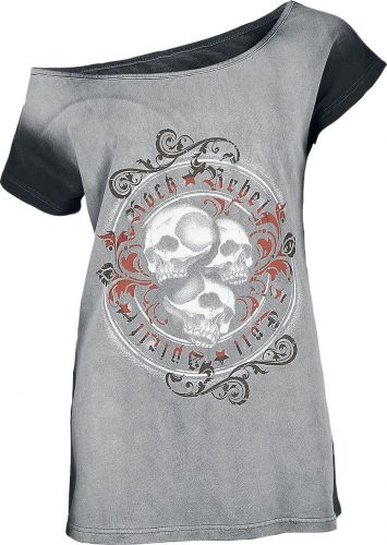 Rock Rebel by EMP T-Shirt mit großem Skull Frontprint Dámské tričko šedá