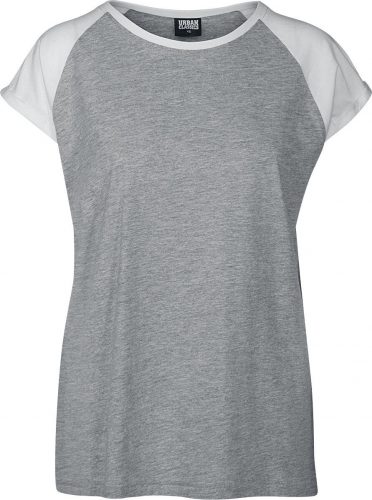 Urban Classics Dámské kontrastní raglanové tričko Dámské tričko šedivějící / bílá
