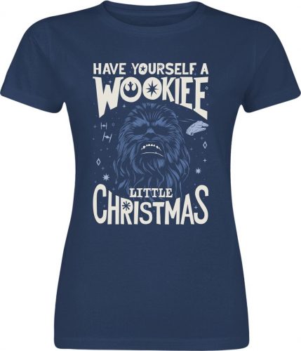 Star Wars Wookie Little Christmas Dámské tričko modrá