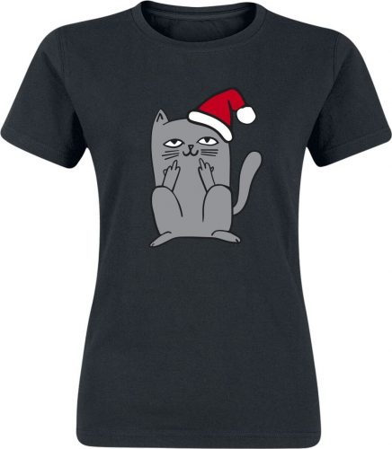 Tierisch Christmas Cat Dámské tričko černá