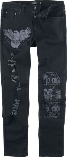 Rock Rebel by EMP Jeans im Destroyed-Look Džíny černá