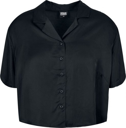 Urban Classics Ladies Viscose Satin Resort Shirt Dámská košile černá