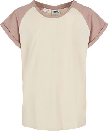 Urban Classics Dívčí kontrastní raglanové tričko detské tricko šedobílá/růžová