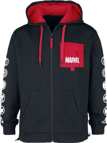 Marvel Logos Mikina s kapucí na zip černá