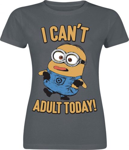 Minions I Can't Adult Today Dámské tričko tmavě šedá