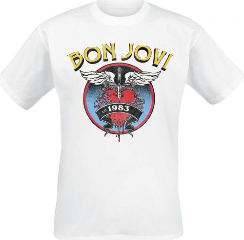Bon Jovi Heart '83 Tričko bílá