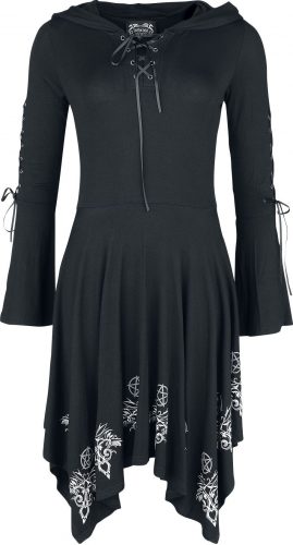 Gothicana by EMP Gothicana X Anne Stokes - Kleid mit Zipfelrock und Okkultem Print Šaty černá
