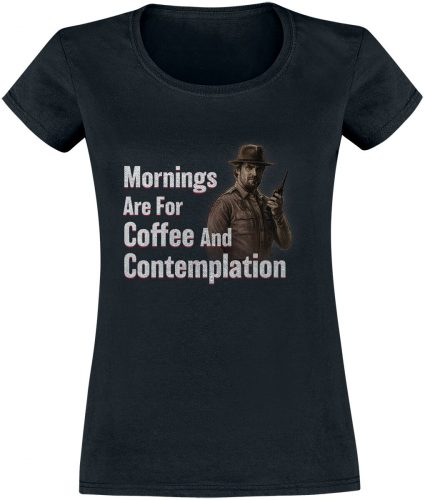 Stranger Things Mornings with Hopper Dámské tričko černá