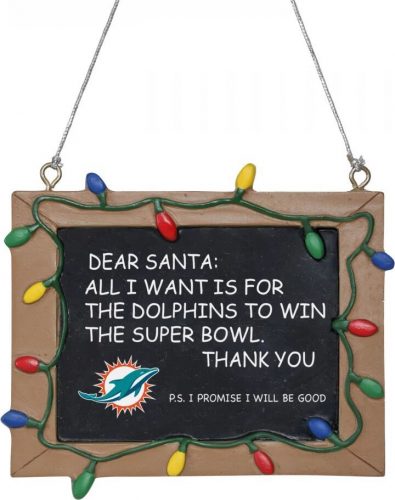NFL Miami Dolphins - Tafelschild Vánocní ozdoba - koule vícebarevný