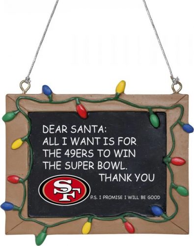 NFL San Francisco 49ers - Tafelschild Vánocní ozdoba - koule vícebarevný