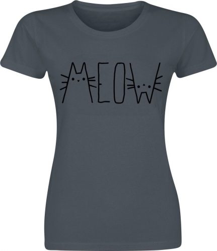 Tierisch Zábavné tričko - Tierisch - MEOW Dámské tričko tmavě šedá