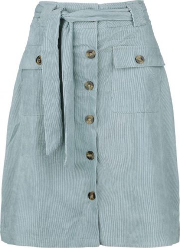 QED London Babycord Button Front Skirt Sukně modrá