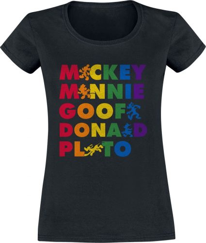 Mickey & Minnie Mouse Rainbow Characters Dámské tričko černá