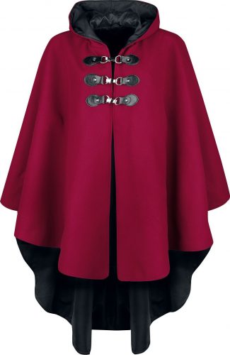 Gothicana by EMP Červený plášť s kapucí Plášt bordová
