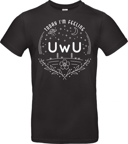 Zábavné tričko UwU Badge Tričko černá