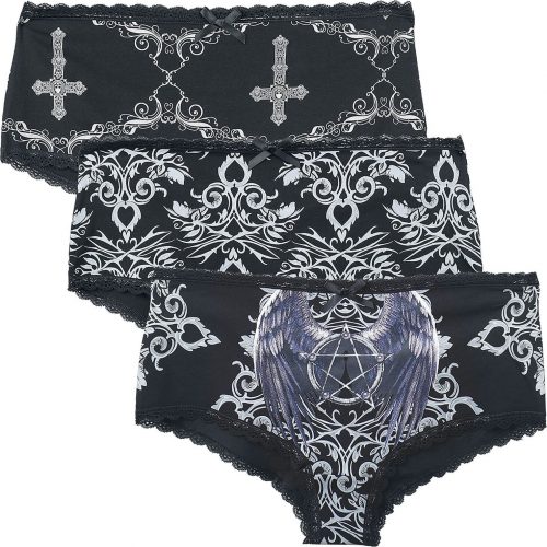 Gothicana by EMP Gothicana X Anne Stokes - Panty Set mit Alloverprint Dámské spodní prádlo černá