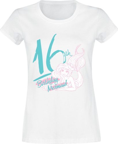 Ariel - Malá mořská víla Birthday Mermaid 16 Dámské tričko bílá