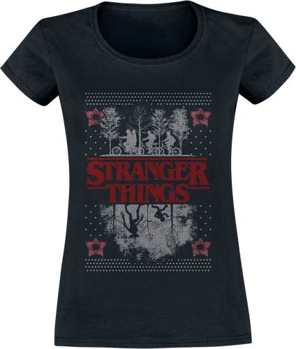Stranger Things X-Mas Upside Down Dámské tričko černá
