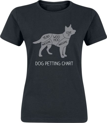 Tierisch Dog Petting Chart Dámské tričko černá