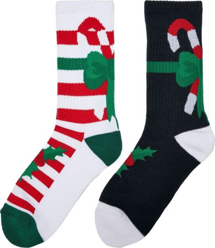 Urban Classics Fancy X-Mas Candy Socks 2-Pack Ponožky vícebarevný