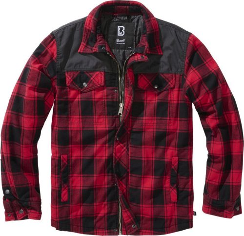 Brandit New Lumberjacket Black Edition Bunda cerná/cervená