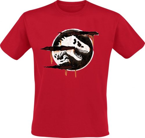 Jurassic Park Jurassic World - Logo Tričko červená