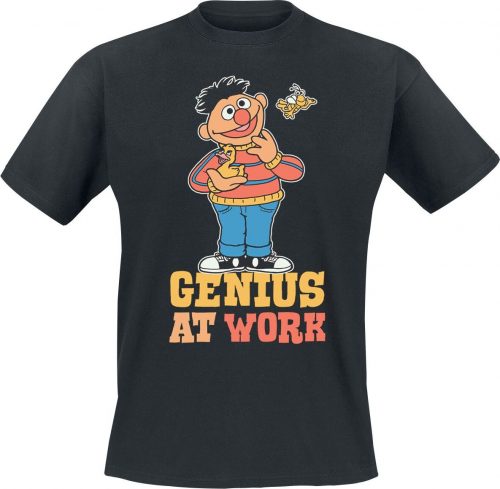 Sesame Street Ernie - Genius At Work Tričko černá