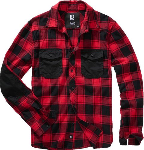 Brandit Checkshirt Black Edition Košile cerná/cervená