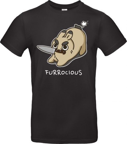Zábavné tričko Furrocious Bunny Tričko černá