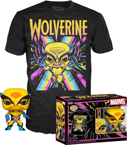 Wolverine Black Light - Wolverine POP! & tričko Sberatelská postava prošedivelá