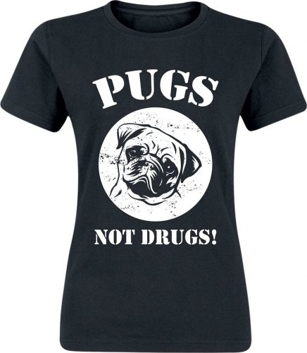 Tierisch Pugs Not Drugs Dámské tričko černá