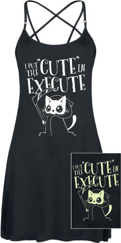 Zábavné tričko Cute In Execute Šaty černá