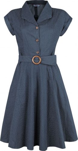 Banned Retro Šaty s rozšírenou suknou Spot Perfection Šaty námořnická modrá