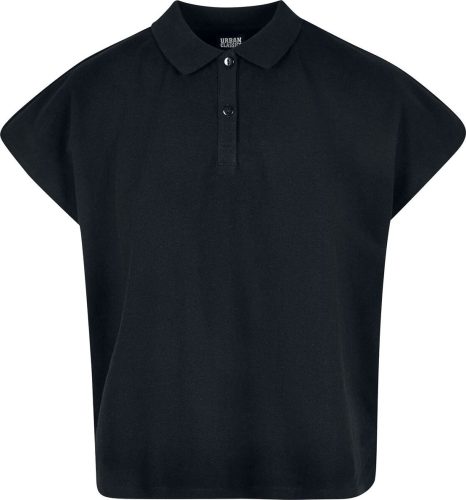 Urban Classics Ladies Oversized Extended Shoulder Polo Tee Dámské tričko černá